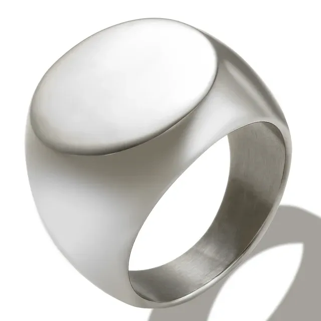 2025 Nieuwe aankomsten Roestvrij staal Hoog gepolijst Goud verguld Ronde gladde blanco zegelring voor mannen Vrouwen Fast and Furious Ring Sieraden_voghion.com