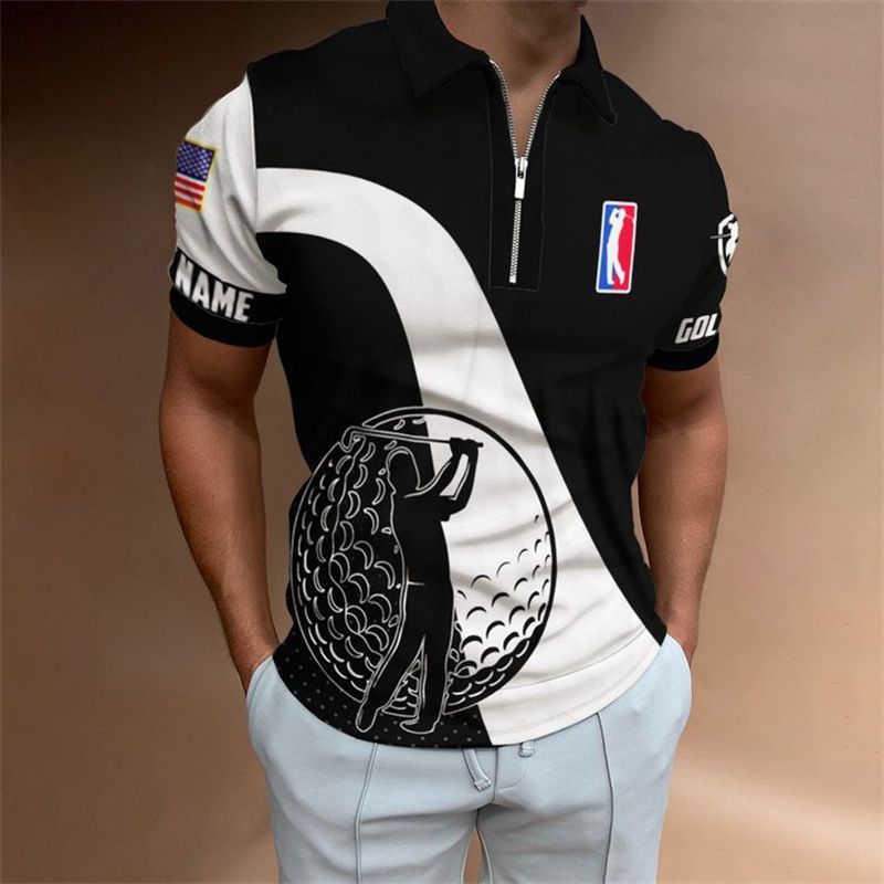 2023 summer new men's fashion 3D printed polo shirt European and American polo shirt_voghion.com