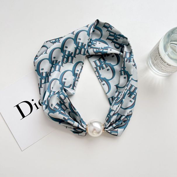 Nuova versione coreana della collana di perle con fibbia magnetica, piccola sciarpa lunga di seta, sciarpa sottile rosa puro primaverile e autunnale da donna_voghion.com