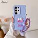 Süße Cartoon-Handgelenkkette Wave-Hülle für Samsung Galaxy S25 S24 Ultra S22 S23 Plus S20 S21 FE A54 A55 A35 A15 A16 Lanyard Cover_voghion.com