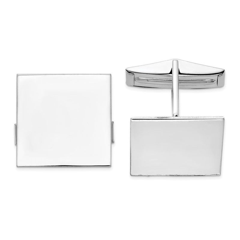 14K WG Men's Square Cuff Links_voghion.com