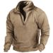 Men's Clothing V Neck Buttoned Sweatshirt Fleece Warm Tactical Sweatshirt Pullover Training Men's Long Sleeved Men's Clothing_voghion.com