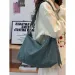 Large Capacity Lazy Style Denim Canvas For Women Loose Feel Underarm Commuter Crossbody Bag_voghion.com