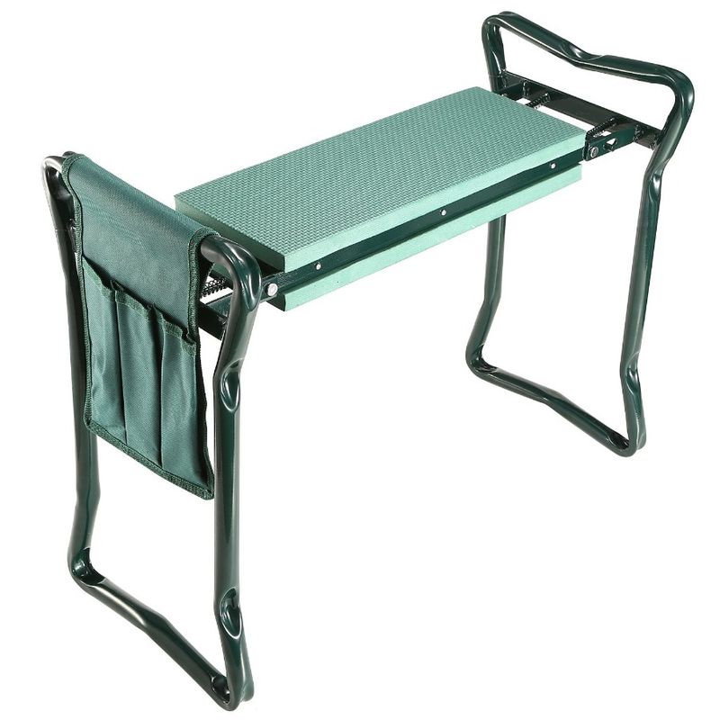 Foldable Garden Kneeler Seat With Kneeling Soft Cushion Pad Tools Pouch Portable Gardener_voghion.com