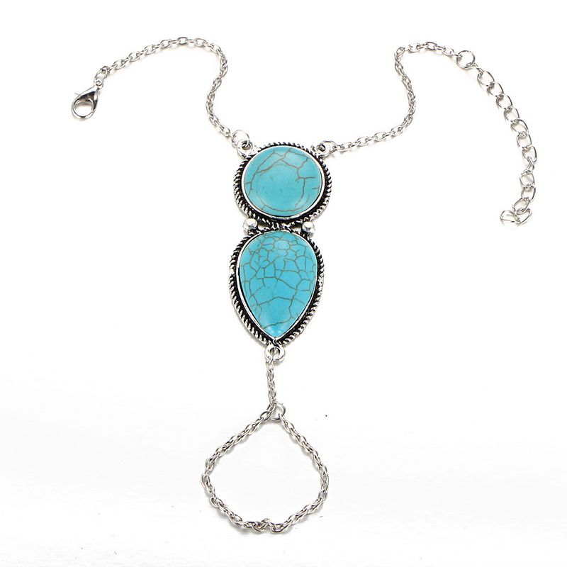 Bracciale etnico turchese da spiaggia in stile bohémien, con dita intere_voghion.com