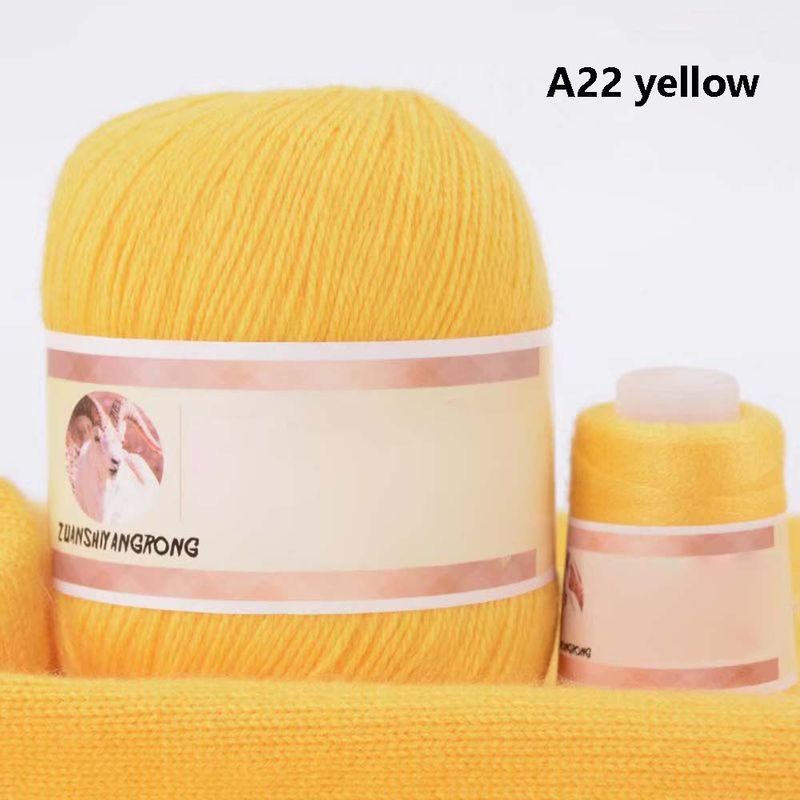 Kashmirgarn Handstickat 6+6 Ullgarn Maskinstickat Babyscarfgarn Minkgarn Medium Tjock Gul Serie_voghion.com
