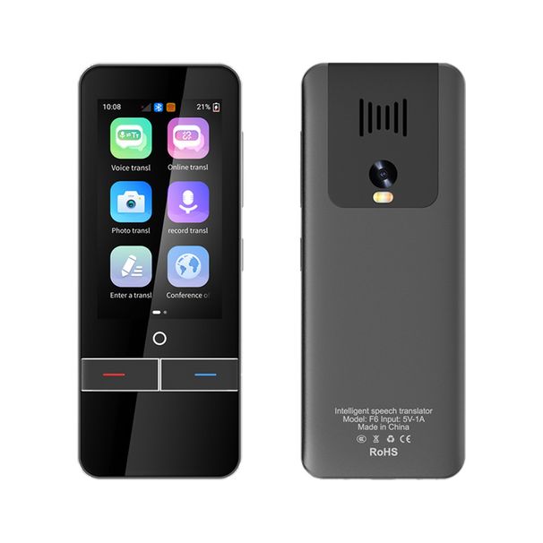 Smart Voice Translator Device With 134 Online & 11 Offline Languages, Instant Photo Translation, Portable For Travel & Business (Gray/Blue)_voghion.com