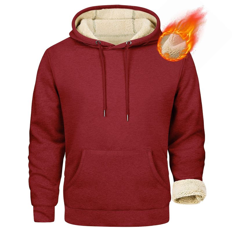 ​​Herren-Kapuzenpullover mit Fleecefutter – Warmer Pullover aus Baumwollmischung mit Kängurutasche​​_voghion.com