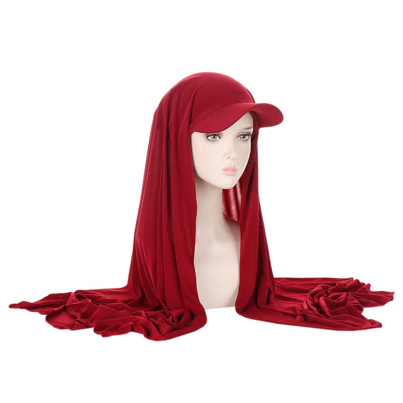 Women's Clothing Solid Color Women's Scarf Hat Versatile Malaysia Scarf Muslim Headscarf Hat_voghion.com