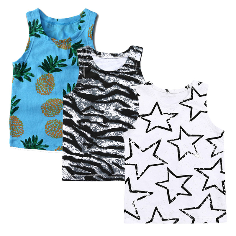 Mutter & Kinder Baby sommer weste cartoon print ärmellose saugfähigen atmungsaktive baumwolle für jungen und mädchen_voghion.com