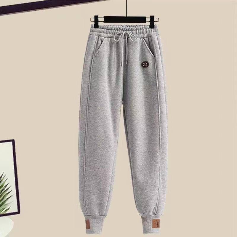 Women's Clothing Small Autumn And Winter Casual Fashion Suit Plus Velvet And Thickened Hooded Sweatshirt And Sweatpants Two Piece Suit_voghion.com