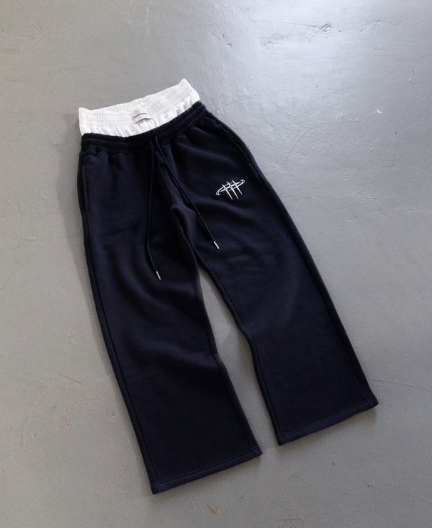 Herrenbekleidung Trendy Retro Street Hip Hop Lose Doppelte Taillenhose Zweiteilige Jogginghose_voghion.com