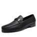 Spring New Business Casual Leather For Men, British Style Slip-On Soft Sole Lazy Shoes_voghion.com