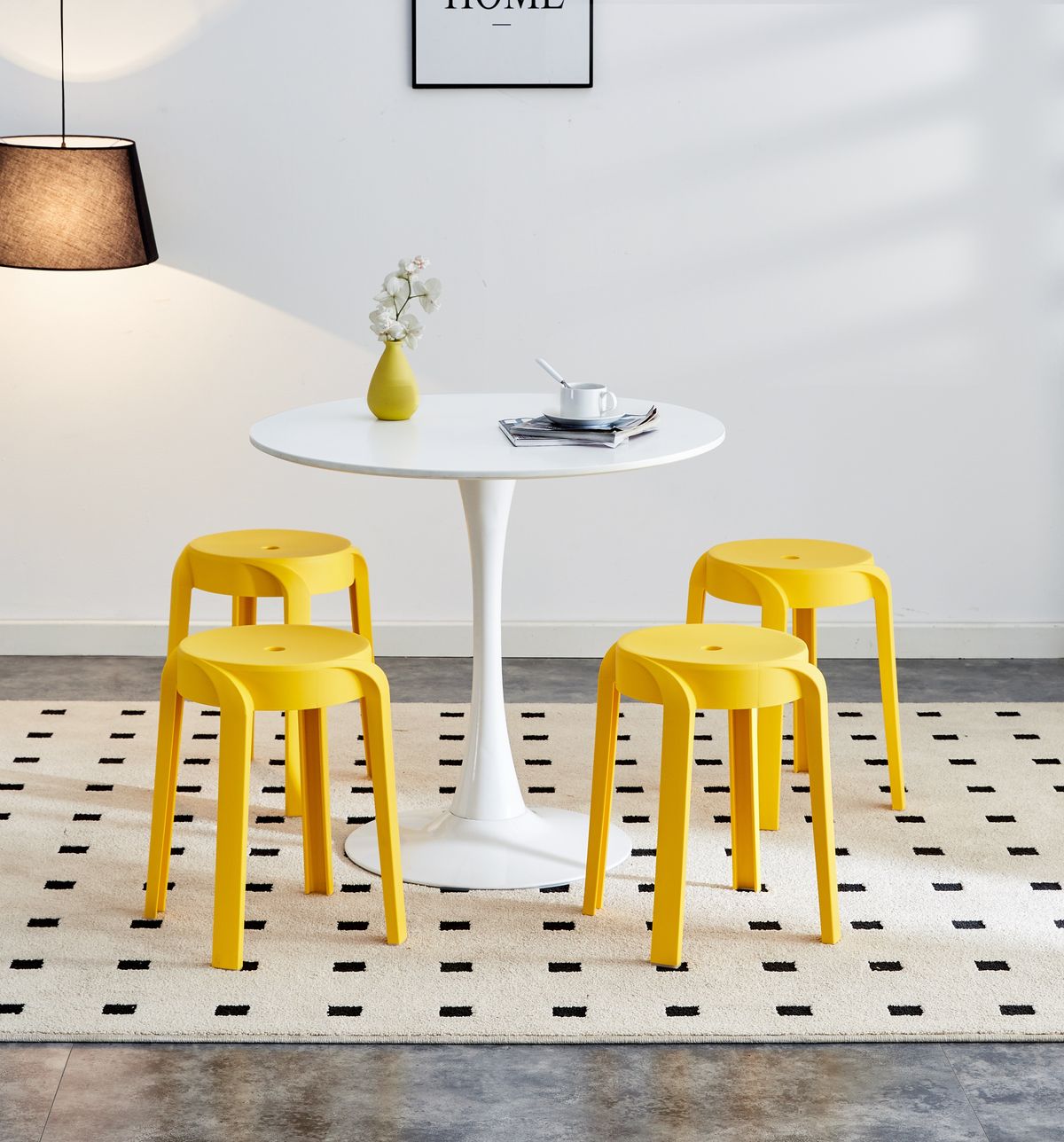 6 Pack Stackable Classroom Stools Plastic Stools Nesting Stools Colorful Round Stools Indoor Outdoor Flexible Seating Decorative Stools Chairs For Home Office School Classroom Mustard_voghion.com