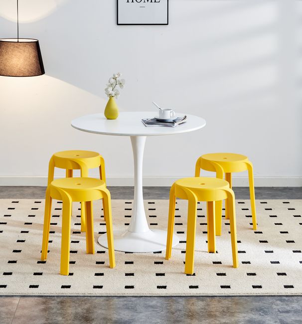 6 Pack Stackable Classroom Stools Plastic Stools Nesting Stools Colorful Round Stools Indoor Outdoor Flexible Seating Decorative Stools Chairs For Home Office School Classroom Mustard_voghion.com