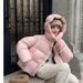 Women's Short Padded Coat – Winter-Ready Polyester Quilted Jacket With Spot Pattern (M-XXL, Pink/Black/White/Brown)_voghion.com