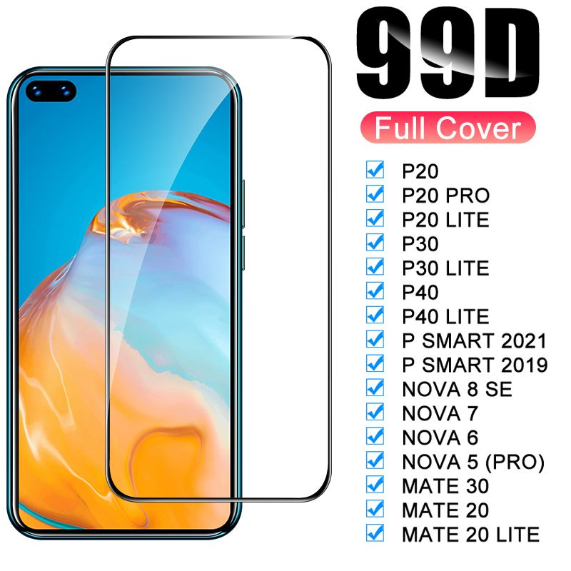 Protection d'écran complète en verre trempé pour Huawei Nova 8 7 6 Se 5 4 P20 Pro P30 P40 Mate 30 20 Lite pour P Smart 2021_voghion.com