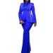 Elegant Beaded Lapel Suit Set – High-Waist Straight Leg Pants & Blazer Two-Piece (S-XXL)_voghion.com