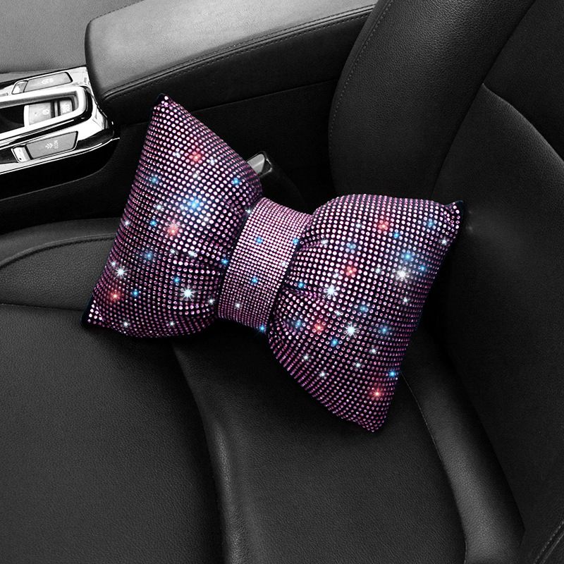 Forniture per auto all'ingrosso cuscino per il collo dell'auto cuscino cuscino femminile multicolore pieno di diamanti poggiatesta per auto vita_voghion.com