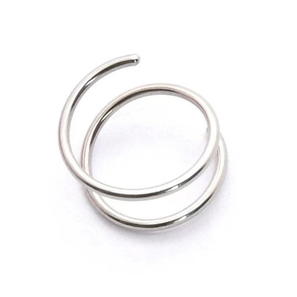 Uniszex rozsdamentes acélból készült, másfélkörös orrpiercing, egyszerű ajakpiercing, vákuummal bevont orrdísz_voghion.com