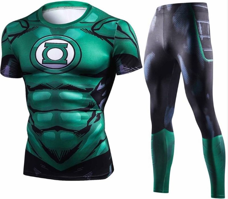 Vêtements de sport pour hommes, nouvelle combinaison d'entraînement en deux pièces à séchage rapide, respirante et absorbant l'humidité, vêtements de fitness, de course à pied, à manches longues et moulante_voghion.com