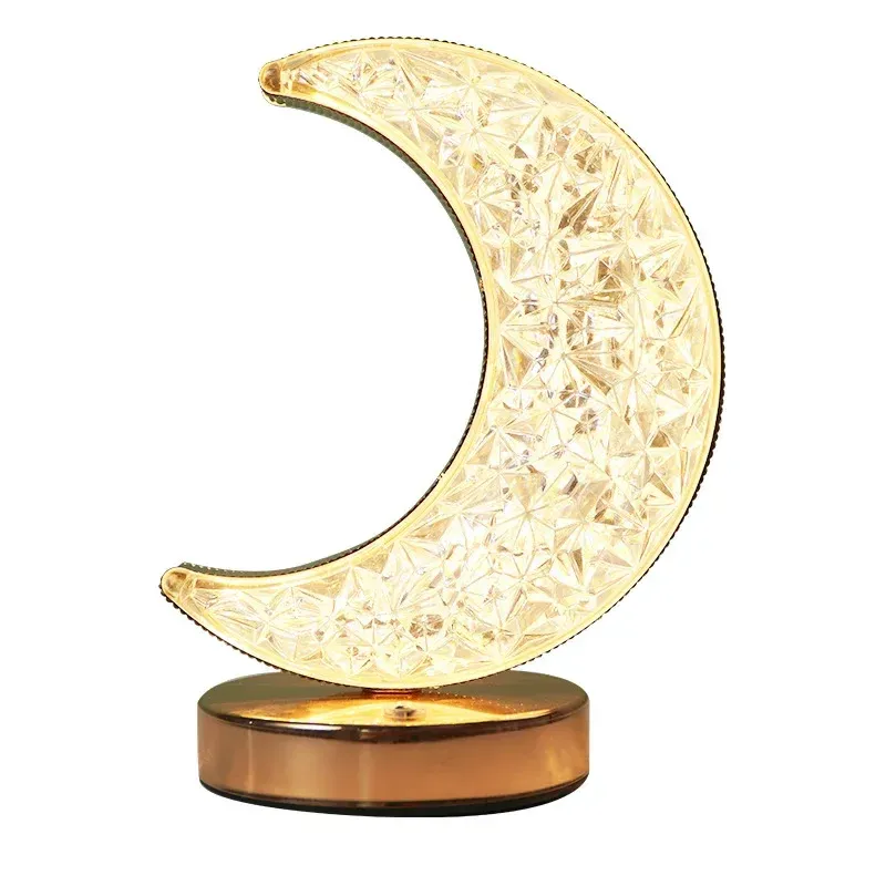 Υπνοδωμάτιο Crystal Touch Dimming Night Light για κορίτσια Διακόσμηση σπιτιού Αισθητική USB κομοδίνο LED Περιβάλλον Τραπεζάκι Φεγγαριού 3d_voghion.com