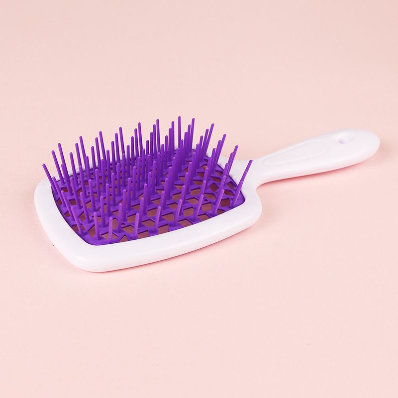Square Hollow Comb Cross-border Hot Selling Grid Comb Color Splicing Massage Comb Fluffy Style Hair Smoothing Comb Spot Wholesale_voghion.com