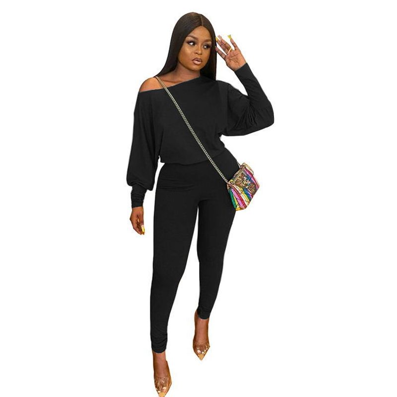 Damenmode Laterne Ärmel Mode Casual Anzug_voghion.com
