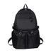 Tide Cool Pure Black Men's New College Students Backpack, Women's Large-capacity Leisure Backpacks_voghion.com