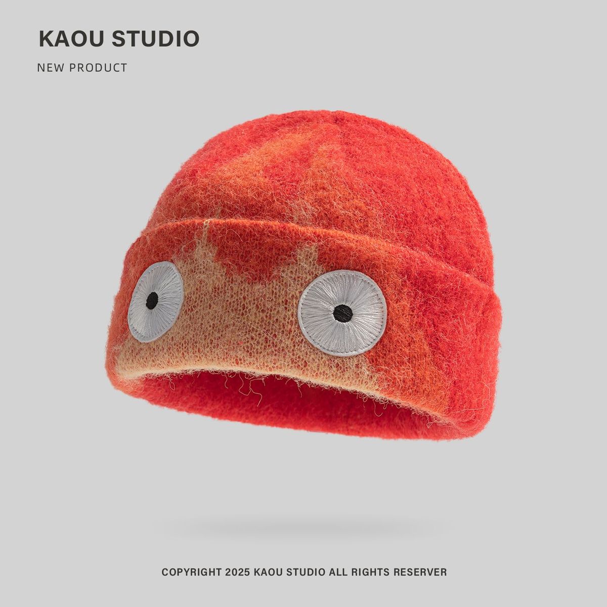 Cute Cartoon Flame Plush Women Korean Version Fashionable Warm Knitted Winter Skiing Wool Landlord Hat For Men_voghion.com