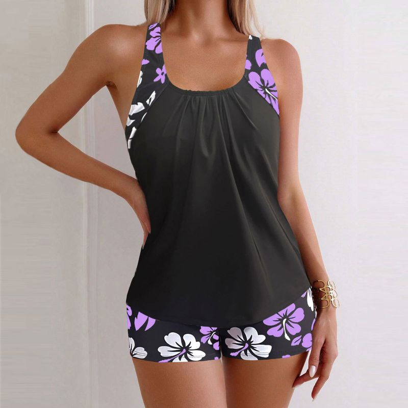 Damenbekleidung Geteilter Badeanzug Schlank bedruckte Boxershorts für Damen_voghion.com