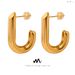Neue Nischendesign-Ohrringe, schlichte Persönlichkeit, Titanstahl, vergoldet, J-förmiges Design, Ohrringe, Schmuck_voghion.com