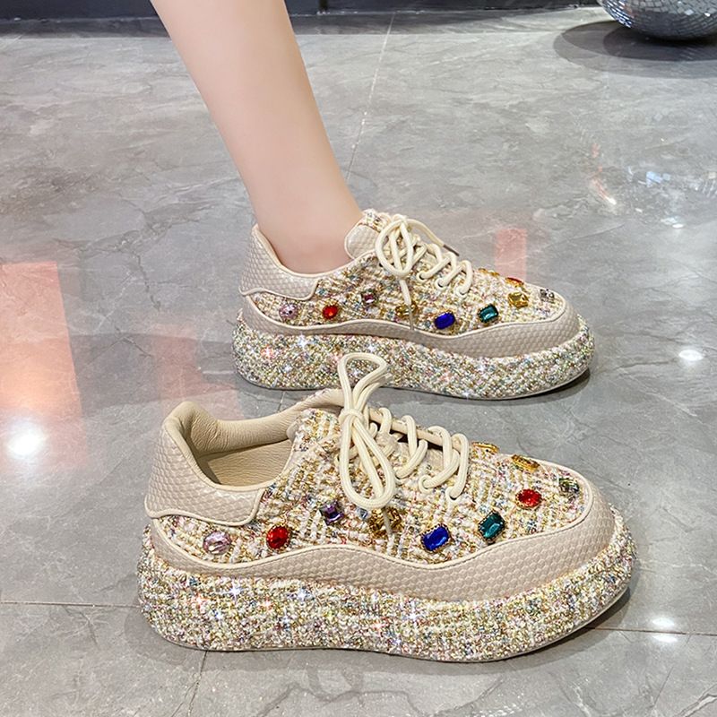 Scarpe da tavola da donna di design, nuove scarpe singole estive traspiranti, suola spessa, scarpe casual sportive, scarpe in rete a diamante_voghion.com