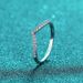 S Pure Silver V-Shaped For Women, Simple Stackable Fashionable Versatile GRA Moissanite Diamond Ring_voghion.com