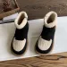 Anti-Slip Snow Boots: Suede Short Boots 2024 Trendy Winter Warm Boots, Apricot/Black D232_voghion.com