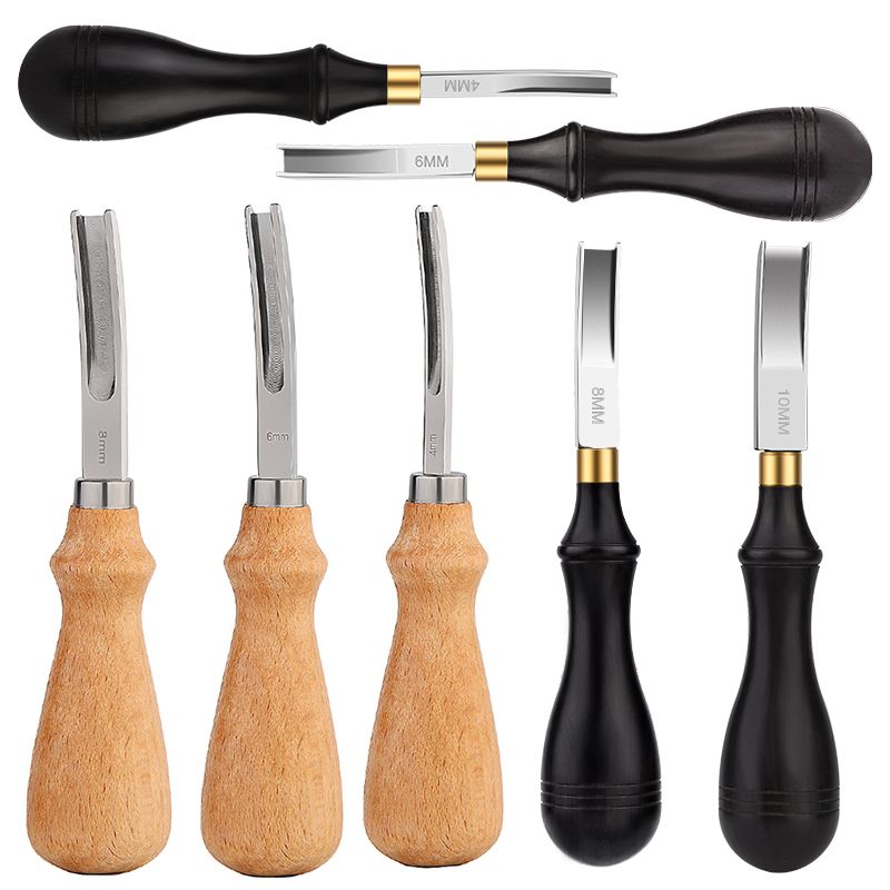 Fenrry 4/6/8/10mm Leather Edge Beveler Tool French Skiver Wide Mouth Leather Edge Bevelers Skiving Trimmer Crafting Tools_voghion.com