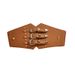 Three Piece Buckle Seal With Shirt Decoration Down Jacket Elastic Rivet Waist Wide Women's Belt_voghion.com