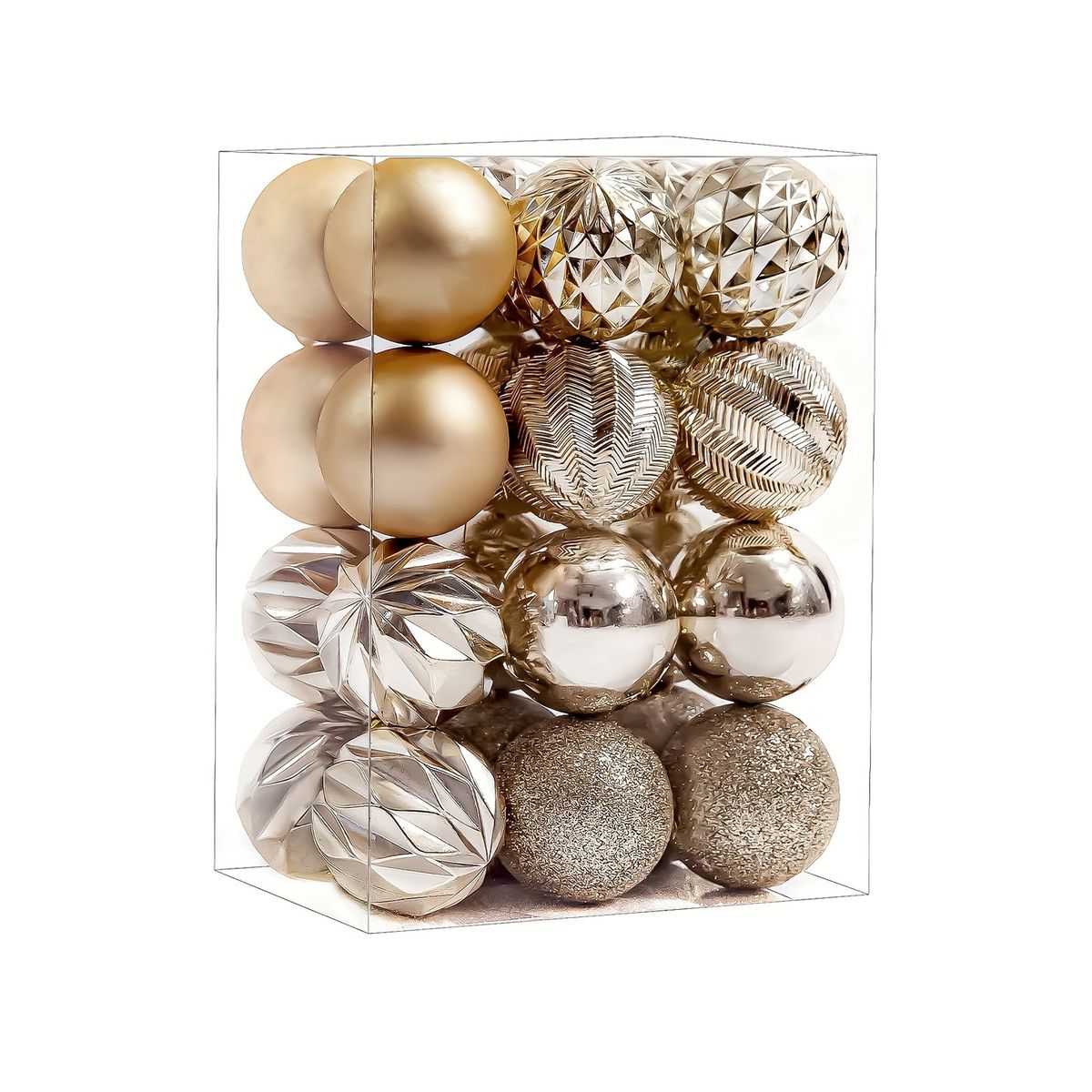 Lillian In Stock 6cm 24 Champagne Irregular Hanging Ornaments Set Christmas Tree Decoration Balls_voghion.com