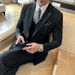 CT Double-Breasted Black Suit Striped Trendy Blazer Men Wedding Interview Professional Business High-End Formal Wear_voghion.com