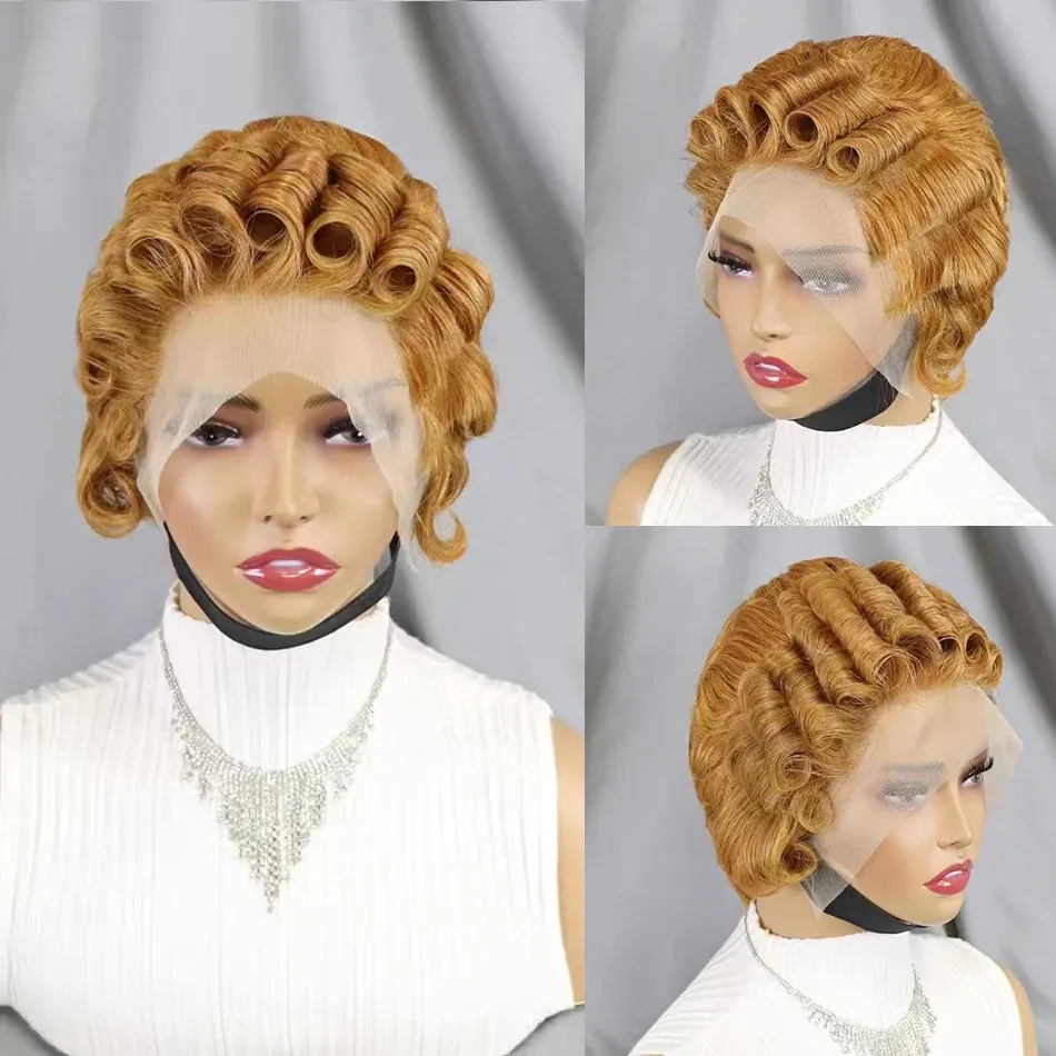 Olcsó Pixie Cut Paróka Rövid Göndör Csipke Elülső Emberi Hajból Paróka Fekete Nőknek Brazil Ujjal Hullámos 13x4 Átlátszó Csipke Paróka Akció_voghion.com