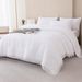 Pure White Ruffled Bohemian With Tassel Breathable Queen Size Comforter Sets, All-Season Down-Alternative 3-Piece Bedding Set_voghion.com