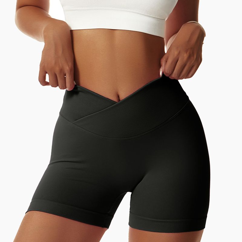 Women's clothing Peach butt lift  yoga shorts elastic high waist running fitness shorts tight seamless sports shorts for women_voghion.com