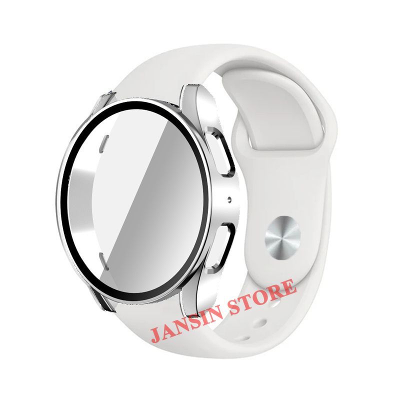 Tempered Glass PC Case+Silicone Strap For Samsung Galaxy Watch 7 6 5 4 40mm 44mm Sports Band Soft 20mm Bracelet Correa Watchband_voghion.com