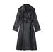 Women's fashion imitation leather long trench coat coat autumn loose long sleeve long trench coat_voghion.com