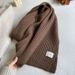 ladies Solid Color Knitted Scarf, Korean Version, Student Yarn, Versatile, Warm, Thick,_voghion.com