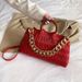 Borsa a mano plissettata Borsa a mano con tracolla a catena moda autunno inverno_voghion.com