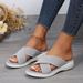 Plus-size Women's Platform Cross Sandals Are Comfortable And Breathable_voghion.com