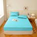 Solid Color Brushed Fitted Sheet Dust Proof Skin Friendly Bed Fitted Sheet Mattress Protector Fitted Sheet - 1PC_voghion.com