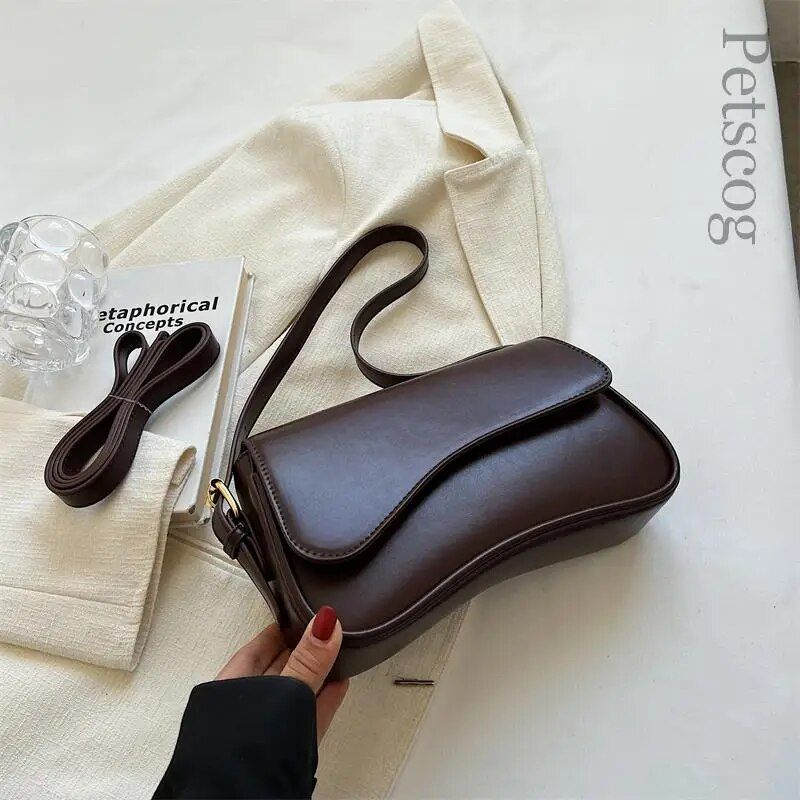 Vintage Leder Umhängetaschen für Frauen 2023 Designer weibliche kleine Klappe Schulter Unterarm Tasche Achselhöhle_voghion.com