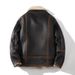 Men's Faux Shearling Fleece-Lined Winter Jacket – Relaxed Fit, Stand Collar (Dark Brown, M-5XL)_voghion.com